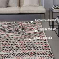 Wollteppich Creme Beige "London Red" WECONhome