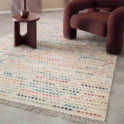 Wollteppich Creme Beige