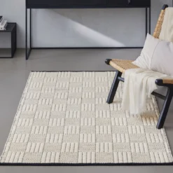 Wollteppich Creme Weiß