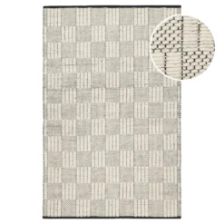 Wollteppich Creme Weiß