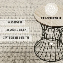 Wollteppich Creme Weiß