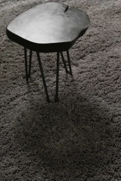 Wollteppich Grau Shaggy Hochflor 