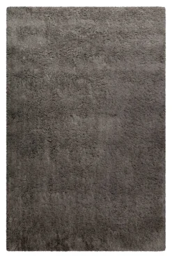 Wollteppich Grau Shaggy Hochflor 