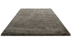 Wollteppich Hellgrau Shaggy Hochflor 