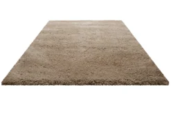 Wollteppich Sand Beige Shaggy Hochflor 