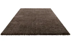 Wollteppich Taupe Shaggy Hochflor 
