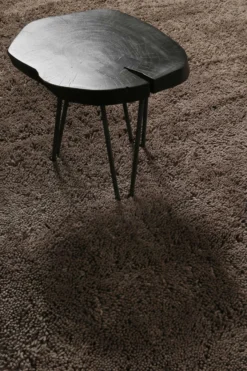 Wollteppich Taupe Shaggy Hochflor 