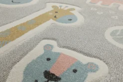 160x230 Teppich Kinderzimmer Beige Tiere Pastell