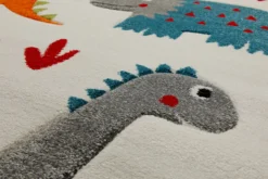 160x230 Teppich Kinderzimmer Creme Bunt Dinos