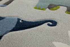 160x230 Teppich Kinderzimmer Grau Blau Tiere