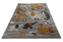 160x230 Teppich Kinderzimmer Grau Tiere
