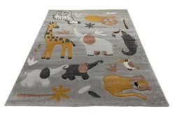 160x230 Teppich Kinderzimmer Grau Tiere