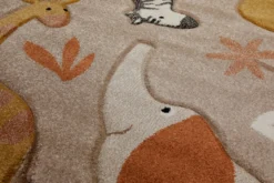 160x230 Teppich Kinderzimmer Karamell Tiere Blätter