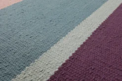 160x230 Teppich Wohnzimmer Aubergine trifft Rosé – Color-Block in reiner Baumwolle