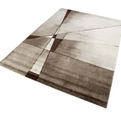 160x230 Teppich Wohnzimmer Beige Braun Muster