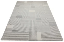 160x230 Teppich Wohnzimmer Beige Grau Streifen