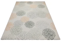 160x230 Teppich Wohnzimmer Beige Kreise Farbig