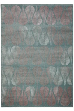 160x230 Teppich Wohnzimmer Blau Tropfen