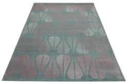 160x230 Teppich Wohnzimmer Blau Tropfen