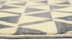 160x230 Teppich Wohnzimmer Creme Blaugrau Farbverlauf Dreieck