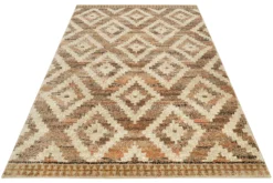 160x230 Teppich Wohnzimmer Creme Braun Farbverlauf Dreieck
