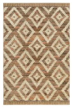 160x230 Teppich Wohnzimmer Creme Braun Farbverlauf Dreieck