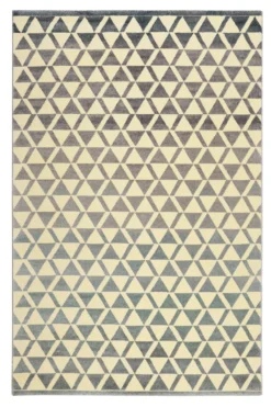 160x230 Teppich Wohnzimmer Creme Farbverlauf Dreieck