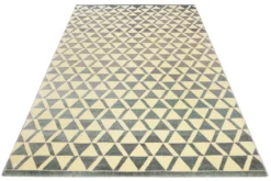 160x230 Teppich Wohnzimmer Creme Farbverlauf Dreieck
