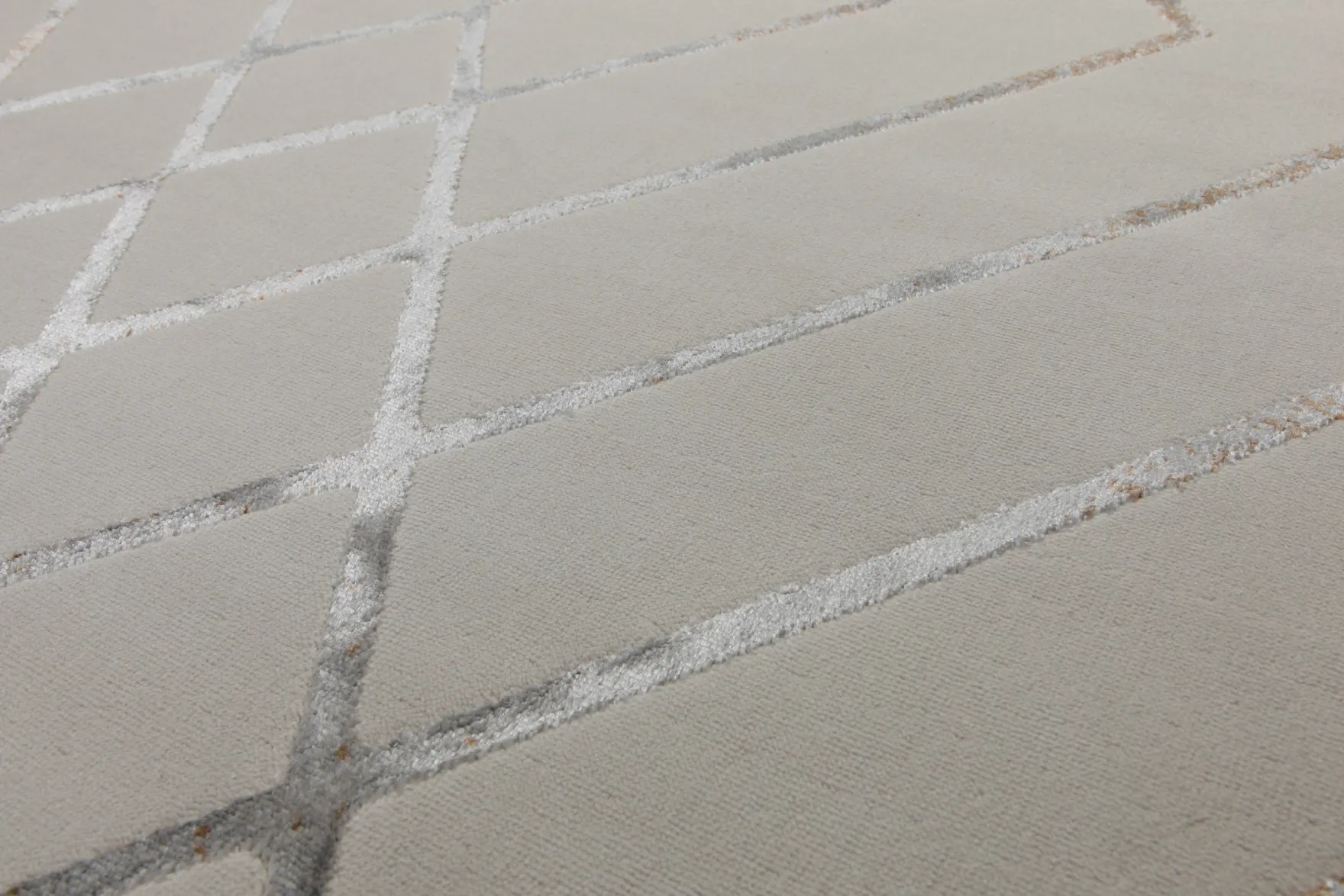 160x230 Teppich Wohnzimmer Creme Muster