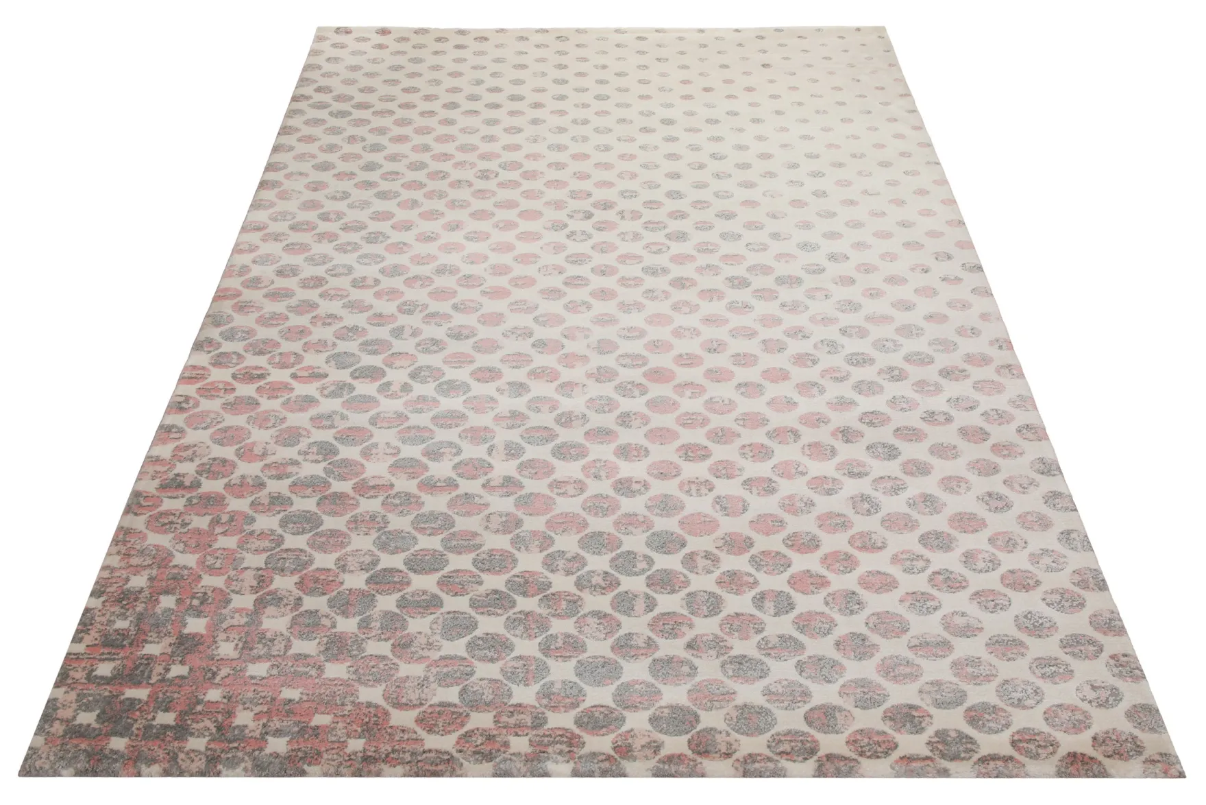 160x230 Teppich Wohnzimmer Creme Punkte