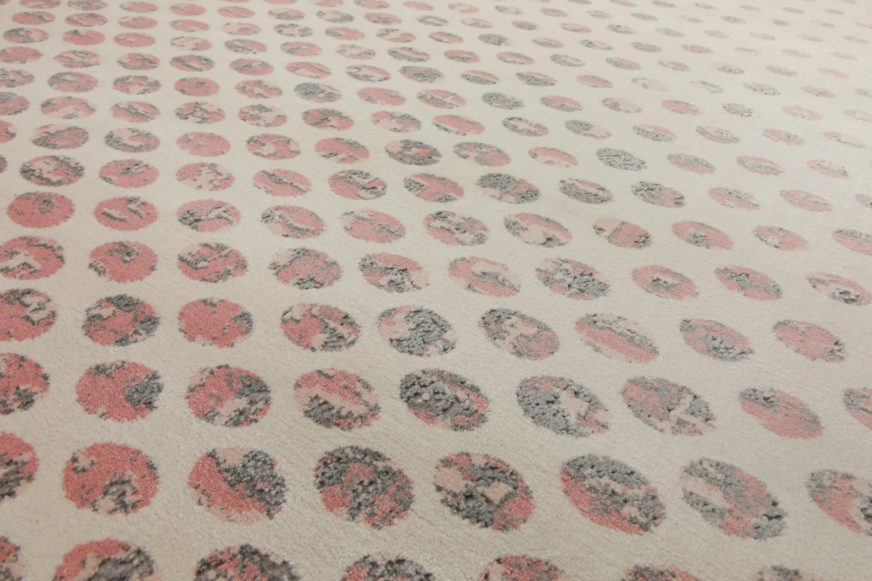 160x230 Teppich Wohnzimmer Creme Punkte