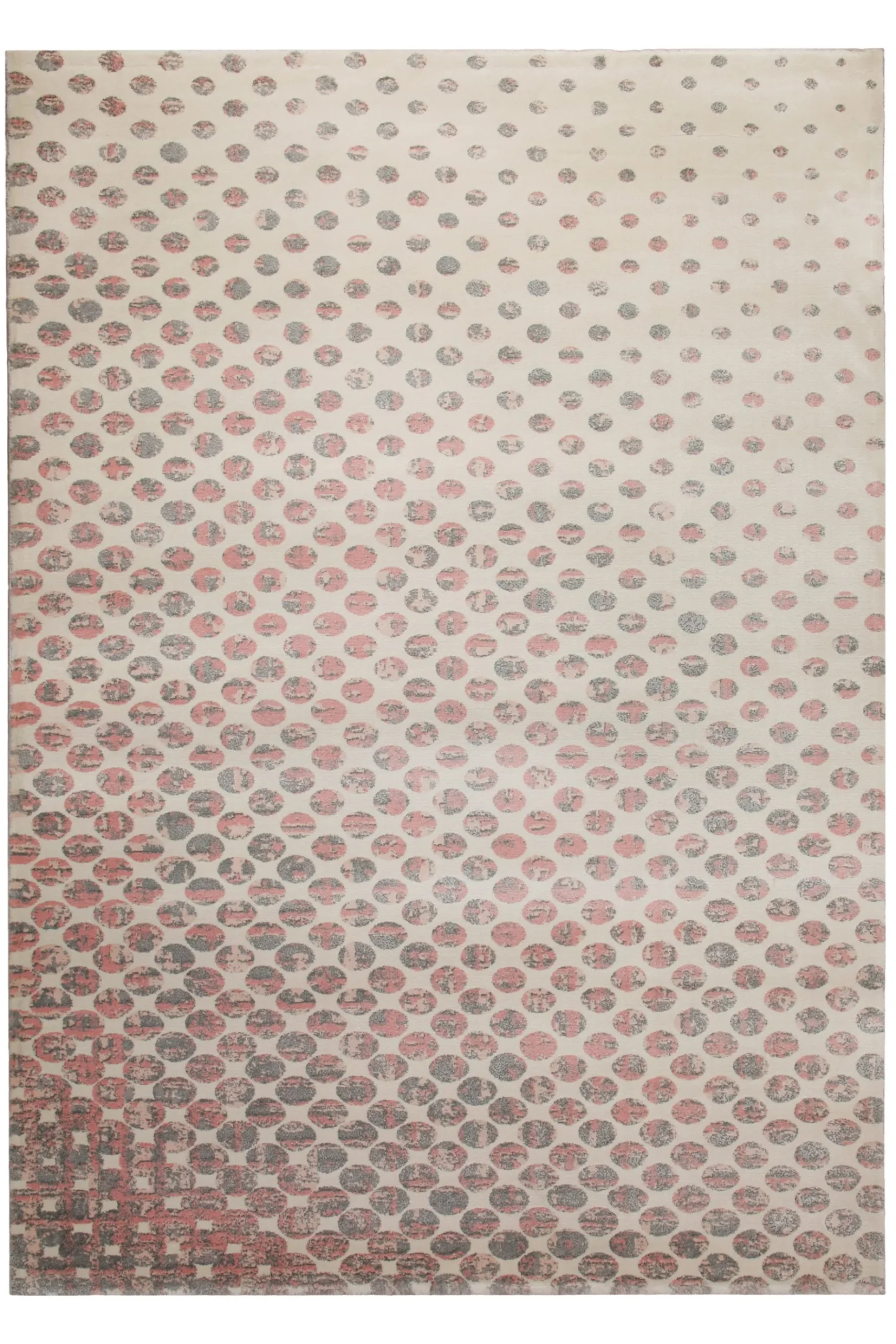 160x230 Teppich Wohnzimmer Creme Punkte