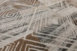 160x230 Teppich Wohnzimmer Creme Raute