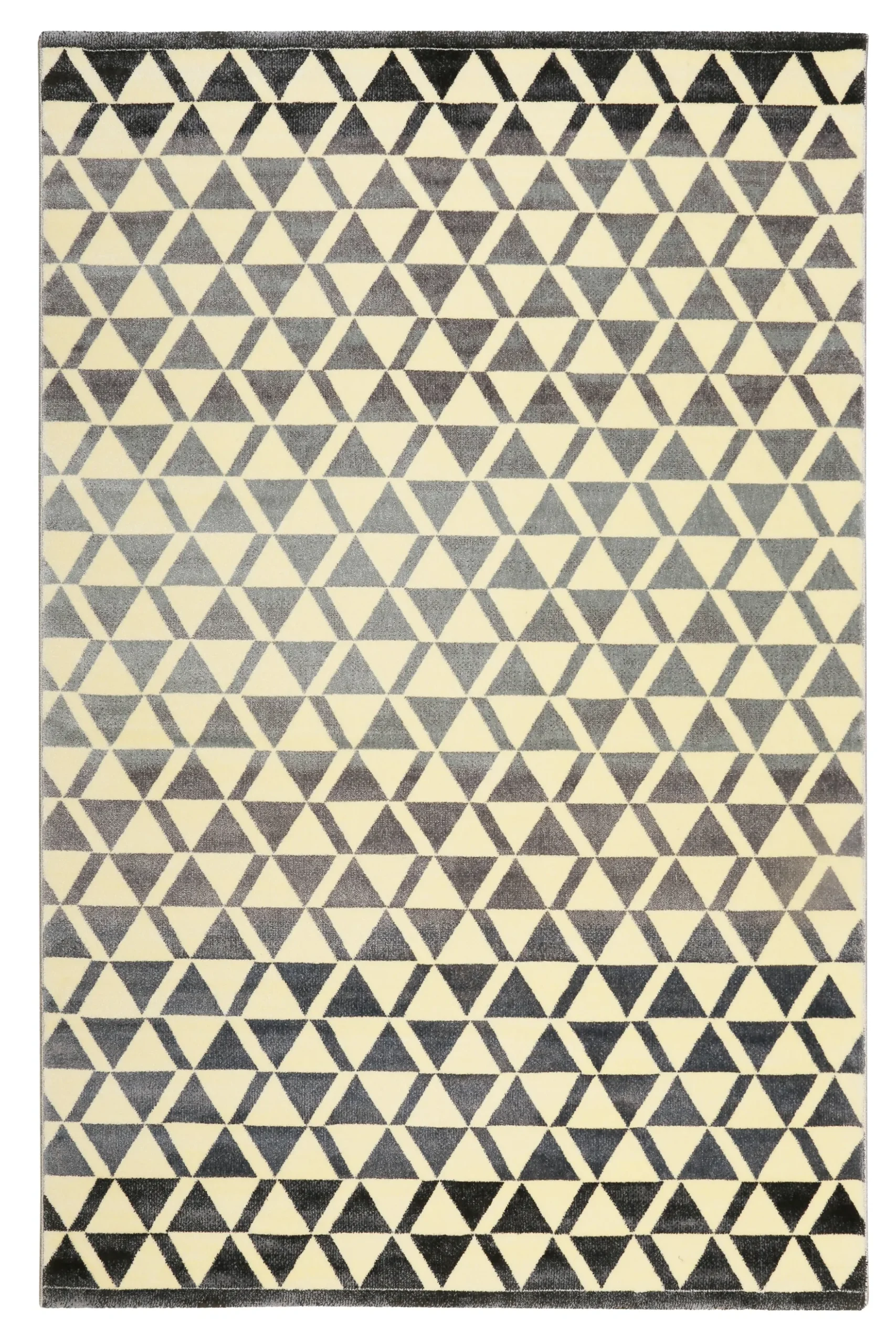 160x230 Teppich Wohnzimmer Creme Schwarz Farbverlauf Dreieck
