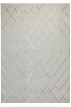 160x230 Teppich Wohnzimmer Creme Silber