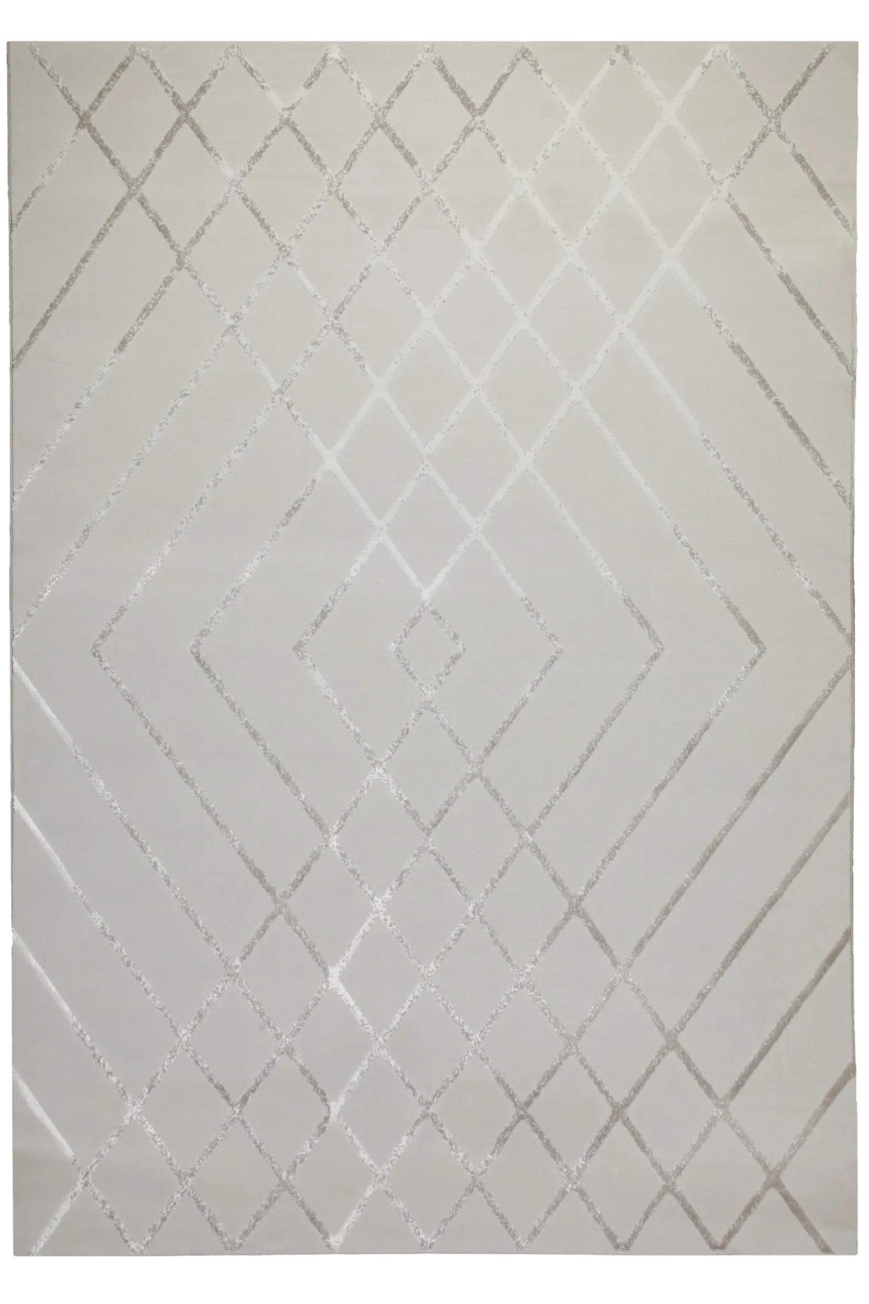 160x230 Teppich Wohnzimmer Creme Silber