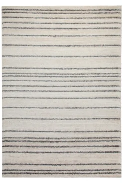 160x230 Teppich Wohnzimmer Creme Streifen