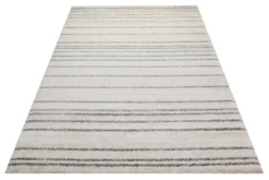 160x230 Teppich Wohnzimmer Creme Streifen