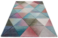160x230 Teppich Wohnzimmer Dreiecke Bunt
