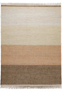 160x230 Teppich Wohnzimmer Drei Töne, eine Landschaft – Streifenteppich in Erdfarben