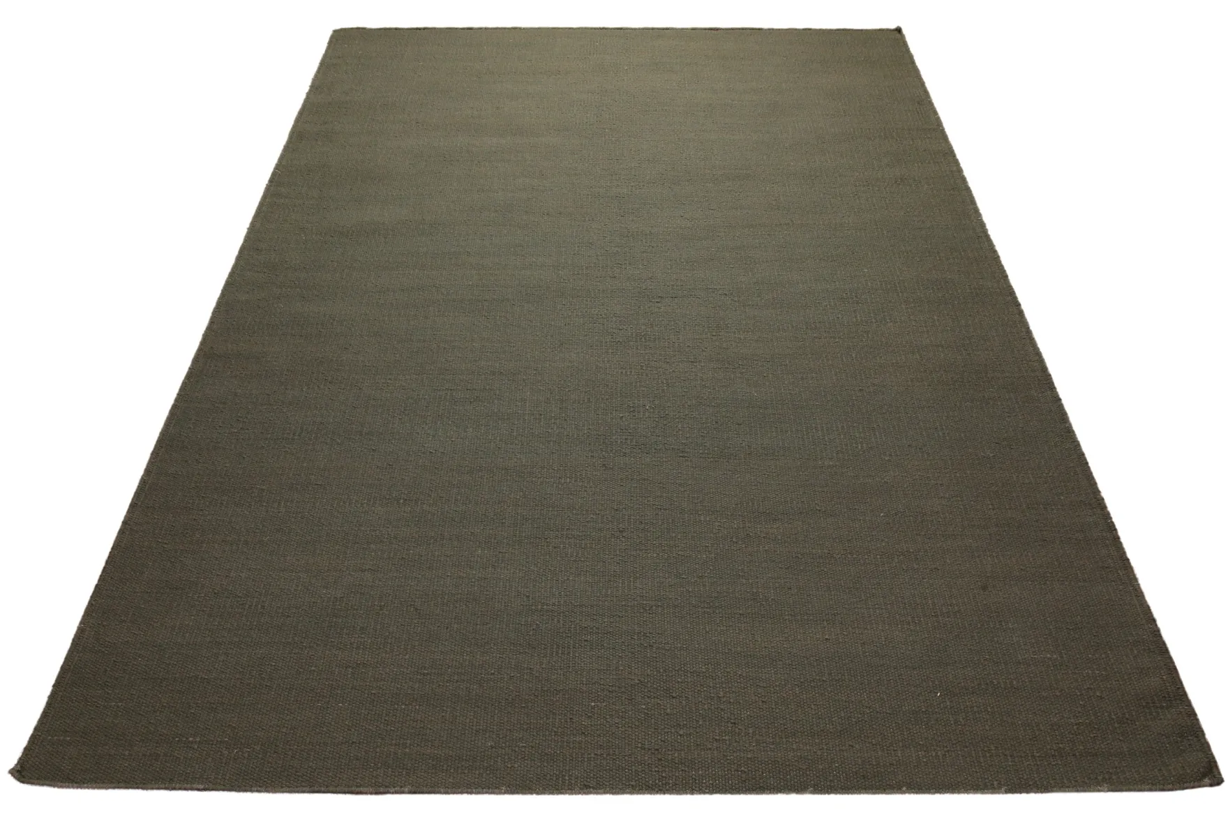 160x230 Teppich Wohnzimmer ESPRIT Uni – Strapazierfähiger Baumwollteppich in tiefem Olivgrün