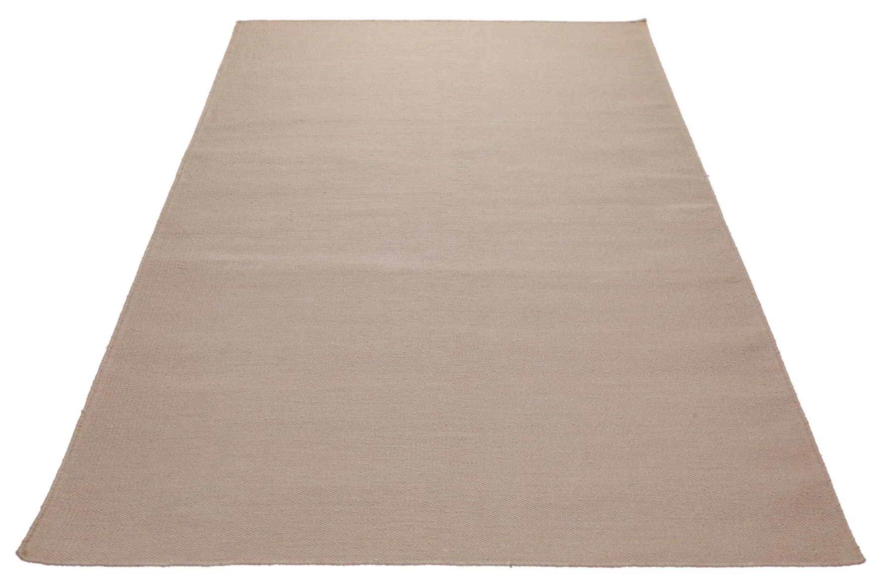 160x230 Teppich Wohnzimmer ESPRIT Uni – Strapazierfähiger Baumwollteppich in warmem Sandbeige