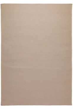 160x230 Teppich Wohnzimmer ESPRIT Uni – Strapazierfähiger Baumwollteppich in warmem Sandbeige