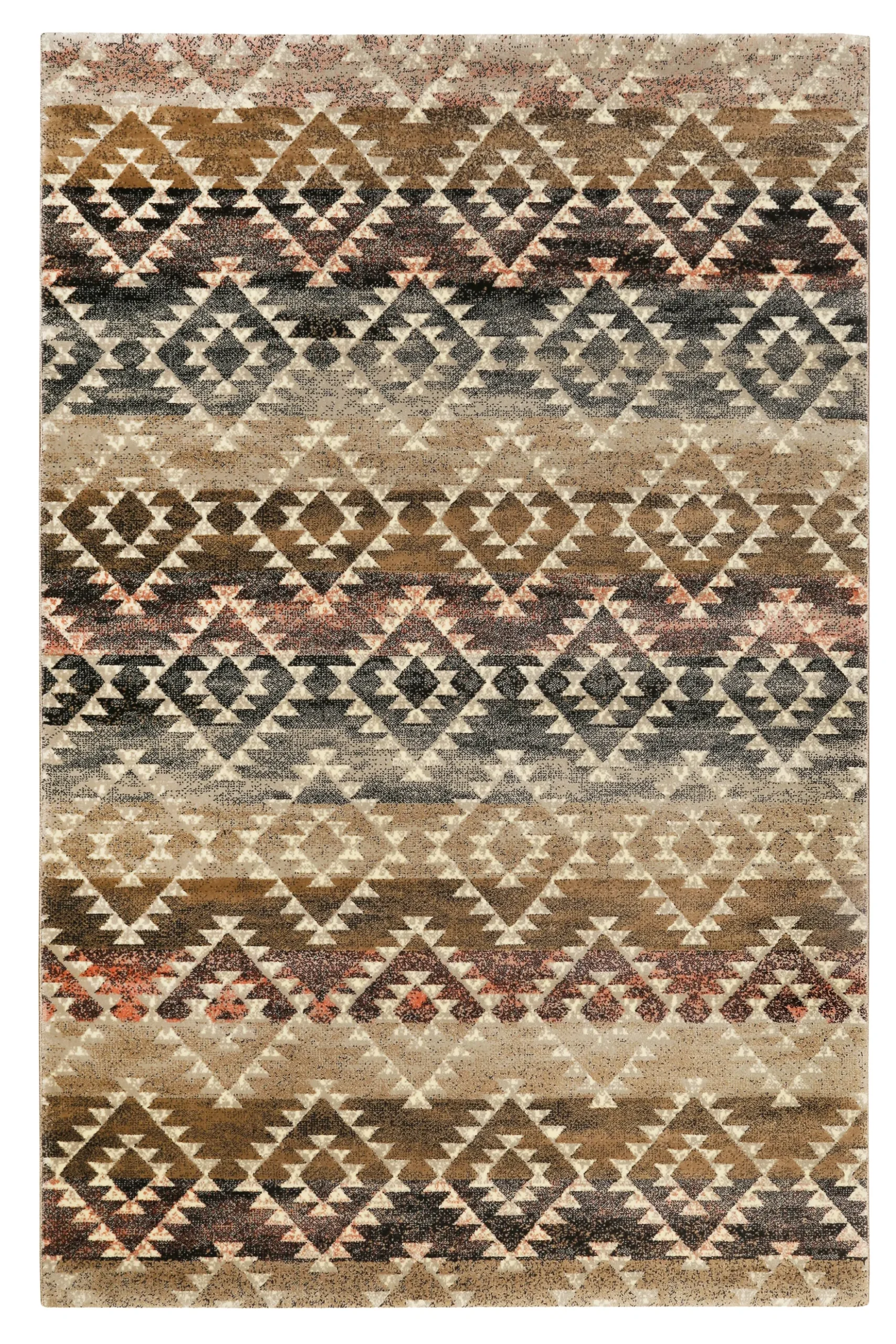 160x230 Teppich Wohnzimmer Farbverlauf Braun Raute