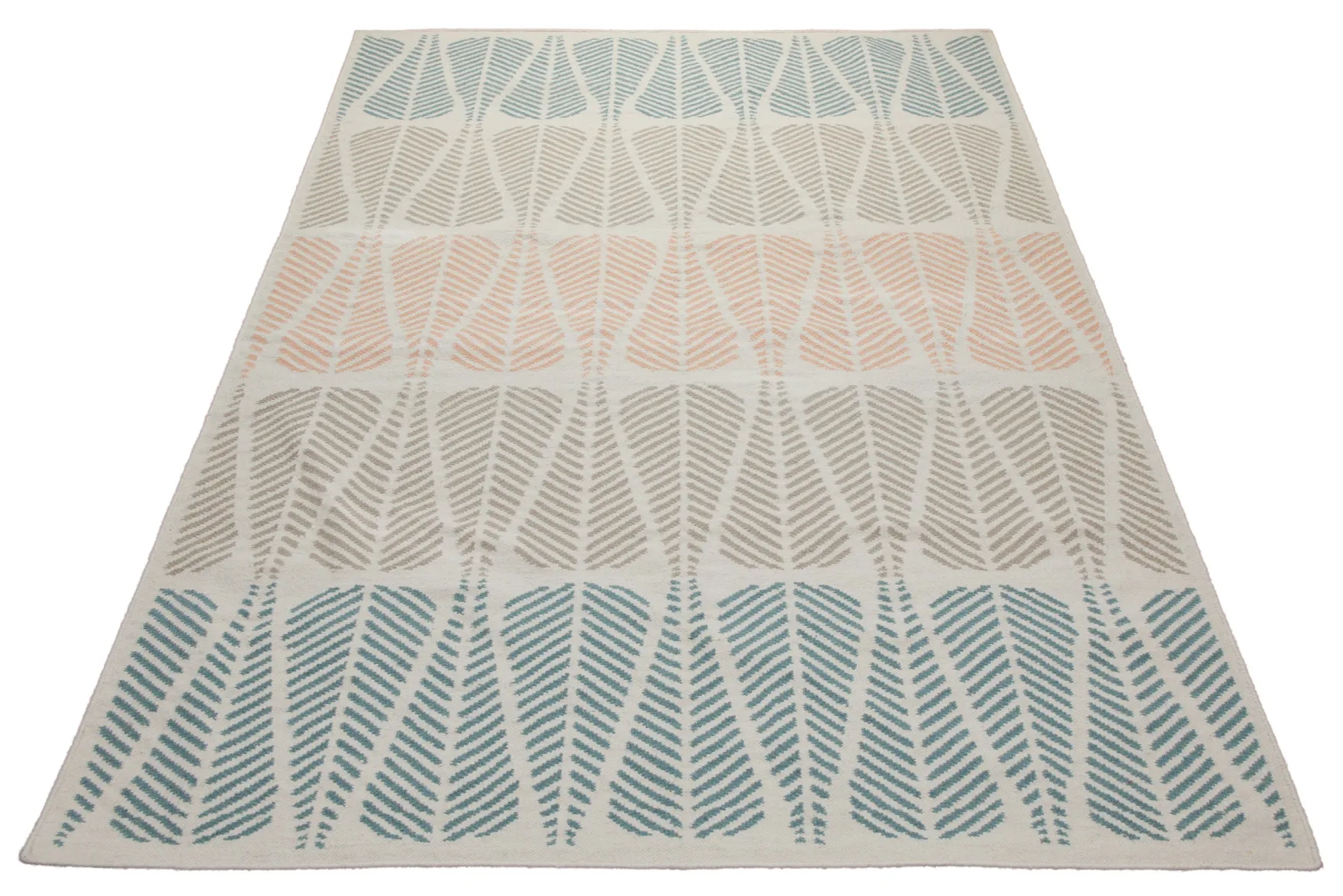 160x230 Teppich Wohnzimmer Federleichte Streifen – Skandi-Handwebteppich in Pastell