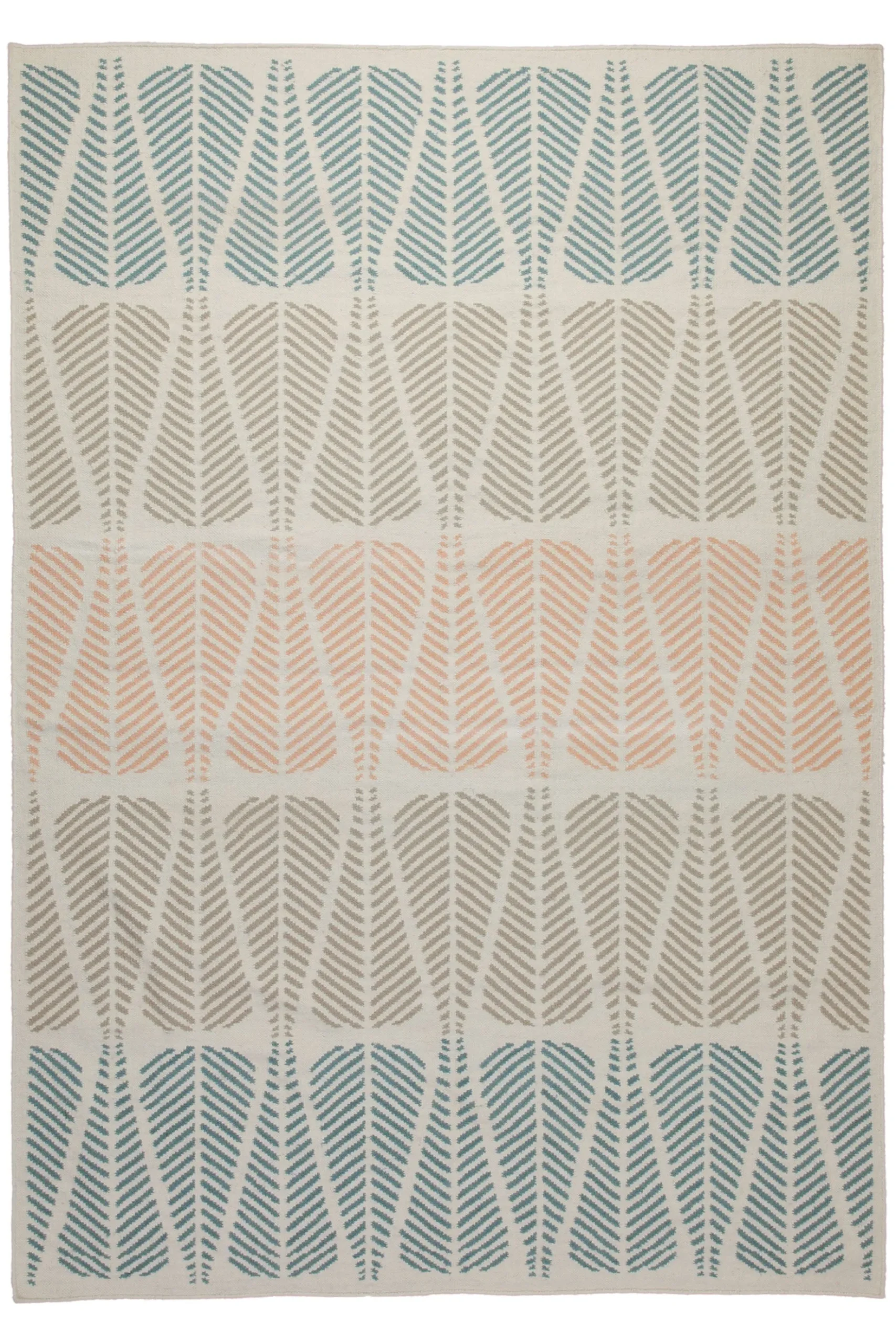160x230 Teppich Wohnzimmer Federleichte Streifen – Skandi-Handwebteppich in Pastell