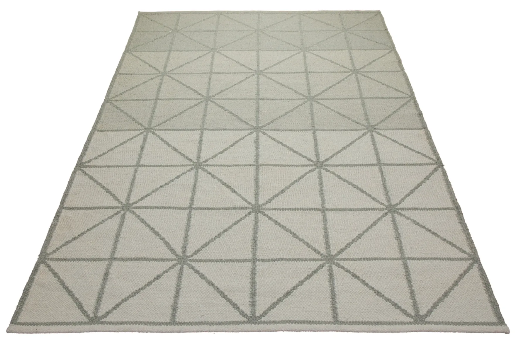 160x230 Teppich Wohnzimmer Grafische Ruhe – Skandi-Flachgewebe mit Diamantraster
