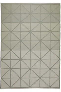 160x230 Teppich Wohnzimmer Grafische Ruhe – Skandi-Flachgewebe mit Diamantraster