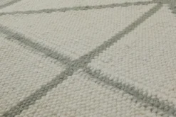 160x230 Teppich Wohnzimmer Grafische Ruhe – Skandi-Flachgewebe mit Diamantraster