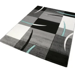 160x230 Teppich Wohnzimmer Grau Türkis